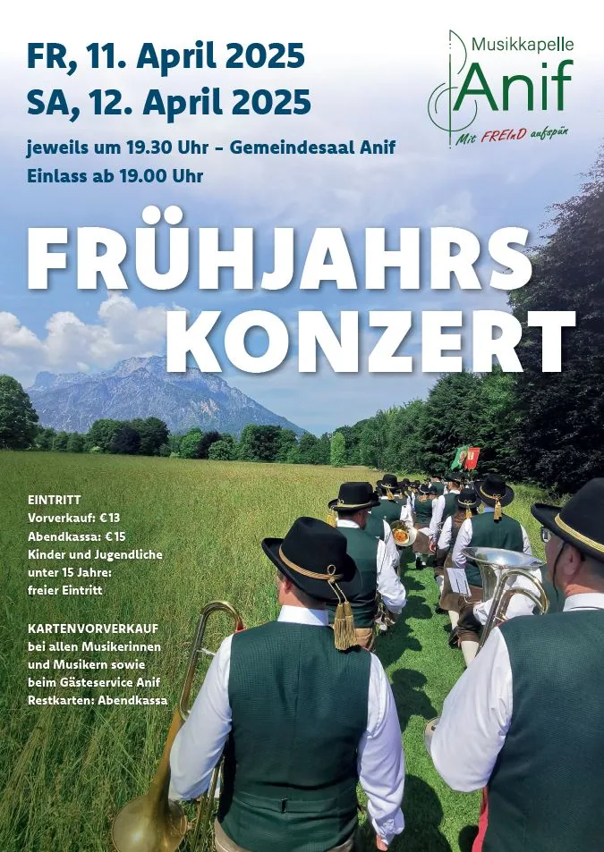Frühjahrskonzert der Musikkapelle Anif