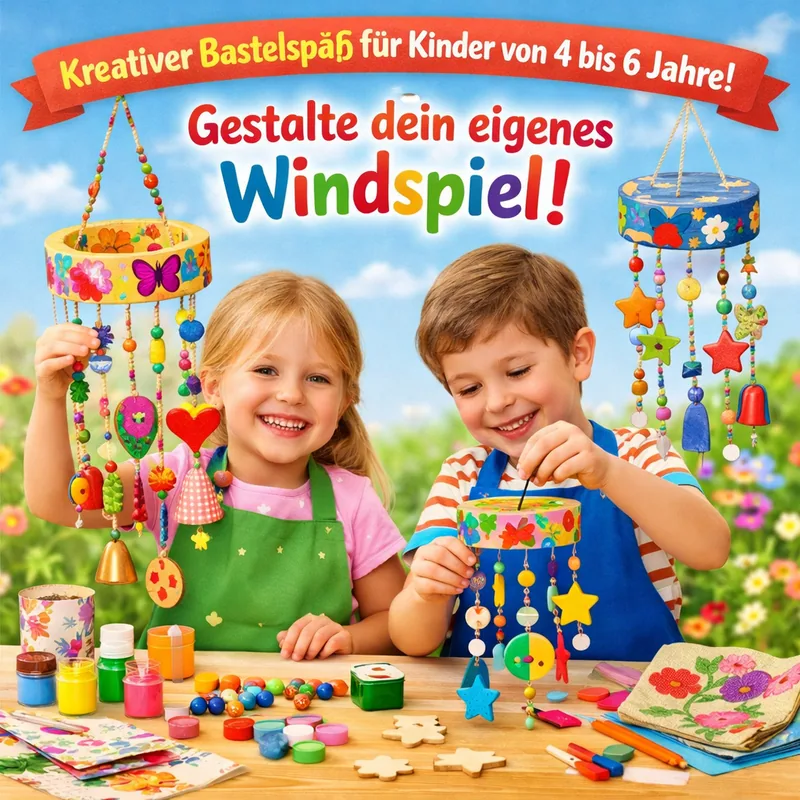 Kreativer Bastelspaß für Kinder von 4 bis 6 Jahre!: Gestalte dein eigenes Windspiel